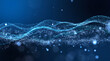 © Generative AI Lab - Abstract blue digital wave with glowing particles and flowing data streams