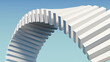 © ilham - 3D abstract white twisted block wave arch. Perfect for modern architecture concepts, futuristic design, business banners, tech presentations, corporate website backgrounds, and dynamic branding