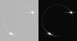© Olena - Glowing Silver Round Light Ring Frame with Lens Flares Isolated on Grey and Black Backgrounds