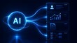© Ridwan_DigitalGrid - Glowing artificial intelligence sphere connecting to business data interface panels representing smart data analytics automated workflow and machine learning.