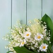 © PEACHJERRY - Lily of the Valley and Daisy Flowers, Fresh Spring Nature and Floral Concept