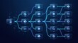 © Funster - Advanced AI agent workflow and process flow system on a blue technological background.