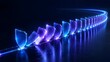 © Ridwan_DigitalGrid - Chain reaction of falling glowing blue digital shields representing cybersecurity vulnerability and network defense failure