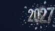 © joeycheung - Shattering 2017 numbers against dark background, symbolizing year's end.