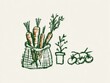 © Muaz - Handdrawn organic vegetables and gardening set