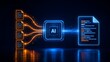 © Home Stock - Artificial intelligence microchip processing multiple digital documents into a single file representing automated data extraction and smart text generation