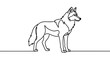 © Cika - Minimalist wolf line art on white background.