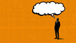 © BlackBridge Media - Businessman Looking Up at Blank Thought Bubble Pop Art Illustration