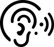 © Ms - Human ear icon representing listening sound waves for hearing and audio perception symbol concept.