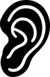 © Ms - Human ear icon representing listening sound waves for hearing and audio perception symbol concept.