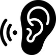 © Ms - Human ear icon representing listening sound waves for hearing and audio perception symbol concept.