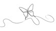 © kaja - Elegant butterfly line art drawing white background.