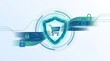 © Luthfi - Secure Online Shopping Concept with Digital Shield and E-commerce Cart Icon Illustration