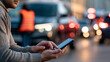 © Nataliya - Traffic accident scene with emergency reporting via smartphone, driver and pedestrian injury reporting concept, defocused background, with copy space