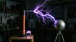 © punduh - High voltage electricity discharge from scientific equipment.
