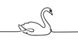 © xuyi - Elegant swan line drawing on white background.