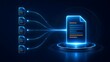 © mcjanuald - Document management system consolidating multiple digital files into a central master folder representing data aggregation and secure cloud processing