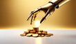 © Garadel - Robot hand placing glowing coin on stack
