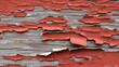 © noman.fec07 - Weathered red paint flakes peeling away from old rustic wooden boards in a textured horizontal pattern