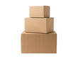 © Mst. Suborna Khatun - Three stacked cardboard shipping boxes of various sizes isolated on transparent background.