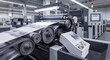 © Jana - A large automated industrial printing press machine producing printed materials in a commercial print shop.