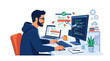 © News - Programmer working on computer, coding, debugging software, technology concept