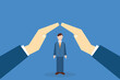 © madedee - Business Leadership Protecting Employee Flat Design Vector