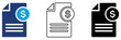 © Kasmiri - Multicolor Financial Document Icon Set with Filled and Outline Styles for Finance Accounting Invoice Payment Business Report and Money Management Isolated on Transparent Background