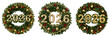 © Md Shakib - Set of Christmas wreath 2026 featuring frosted fir branches, white berries, eucalyptus leaves on transparent png background. Ai generated