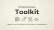 © Mudassir - Small business toolkit design featuring minimalist icons for digital marketing strategy and entrepreneur corporate management success