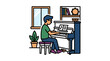 © Fandi project - Person playing piano keyboard indoors music lesson hobby
