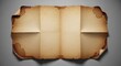 © BgStudio98 - An old vintage paper document with folded creases and burnt edges, isolated on a set. containing and more. solid collection