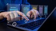 © millennium - Digital version control concept showing software updates and document comparison on laptop