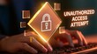 © Ndoomyim - Unauthorized access attempt concept displayed on digital hologram interface for cybersecurity protection and network intrusion warning.