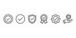 © Your  Choice - Security and quality verification icon collection with shield and badge symbols.