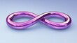 © nattapon - A shiny purple infinity symbol against a soft blue background, representing endless possibilities and continuity, Ideal for themes of love, unity, or growth in marketing materials and designs,