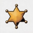 © Jihad Hosen - Shiny golden sheriff star badge illustration