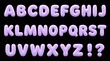 © MDMAHDI - A complete set of english alphabet letters and punctuation marks rendered in a soft fluffy light purple texture on a black background