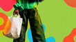 © BlackBridge Media - Person Holding Blank Canvas Tote Bag Against Colorful Background