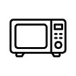 © Pixel_Studio - Contemporary black outlined microwave oven icon with a rotary dial kitchen appliance.