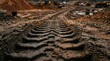 © Ana - Heavy Equipment Tire Tracks in Muddy Construction Site.