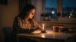 © Exposyur Studio - Young woman finds solace in candlelight during a quiet evening