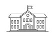 © Vikas - Minimalist outline drawing of a school building with building education architecture learning classroom institute structure minimalist facility knowledge