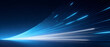 © W - Blue technological light lines converging and flowing in a futuristic abstract background