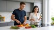 © Natti - Couple Preparing Healthy Meal with Fresh Vegetables in Modern Kitchen