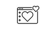 © orbit - Browser window features a heart icon to represent user engagement and positive social media feedback.