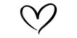 © Akash - Black hand drawn heart shape isolated on white background romantic symbol for wedding card design or valentine day greeting creative icon.
