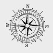 © Arg Studio - Compass rose vintage design illustration featuring distressed black ink textures on a plain light background surface