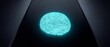 © Nirex - Cyan blue glowing fingerprint scan on a sleek dark digital screen for biometric security authentication access