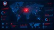 © Add Win - Global cyber security threat map showing spreading digital network attacks and data breaches across continents with real-time analytics.